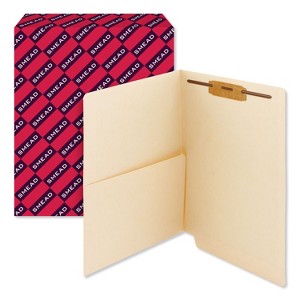 Heavyweight Manila Reinforced End Tab U-Clip Fastener Folders, 0.75