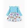 Disney Princess Kids Girls Ruffle Sleeve Dress Long Sleeve A Line Dresses - 4 of 4