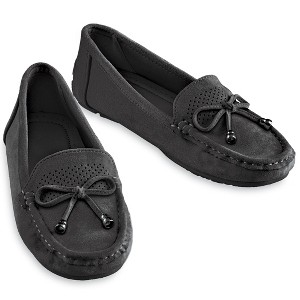 Collections Etc Microsuede Moccasins - 1 of 4