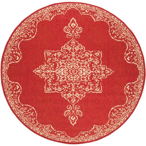Beach House Bhs180 Power Loomed Indoor And Outdoor Area Rug - Red/creme