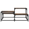 vidaXL Smoked Oak Coffee Table – 34.4"x34.4"x15.7" Square Engineered Wood and Metal Frame Table for Living Room - 4 of 4