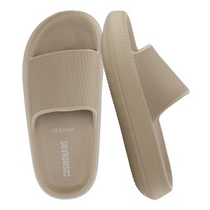 CUSHIONAIRE Feather Slides – Comfortable Cloud Cushion House Slippers for Women, Indoor Outdoor EVA Foam Foot Spa Shower Shoes, Non-Slip Arch Support - 1 of 4
