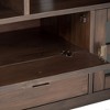 72" Solid Wood TV Media Stand with Handcrafted Finish, Cord Management, and Tempered Glass Doors for Living Room and Bedroom - 4 of 4