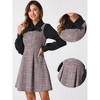 INSPIRE CHIC Women's Sleeveless Square Neck Plaid Fit and Flare Tweed Dresses - 2 of 4