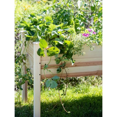 Natural Wood Elevated Outdoor Garden Bed Planter
