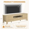 COZONY TV Stand, Natural Wood Farmhouse Entertainment Center, with Doors and Cabinet for TVs Up to 60/70 Inch - 2 of 4