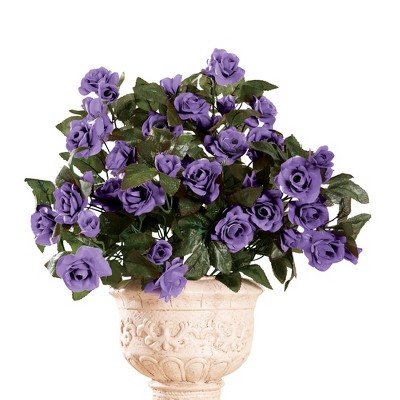 Collections Etc Artificial Floral Rose Bushes - Set of 3, Maintenance Free
