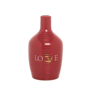 Beachcombers 7" Ceramic Red Love Bud Vase - 1 of 1