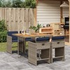 vidaXL Patio Dining Set Set of 4 Gray and Brown - 2 of 4