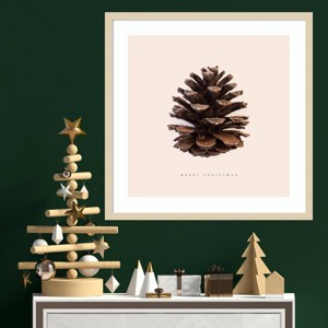 Amanti Art 25"x25" Merry Christmas No 1 by Florent Bodart Wood Framed Wall Art Print - 1 of 4