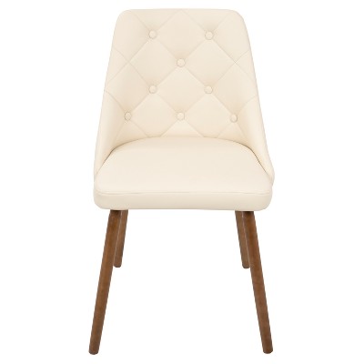 Giovanni Cream Faux Leather Upholstered Parsons Side Chair