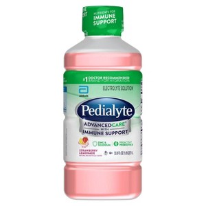 Pedialyte Advanced Care Electrolyte Solution Hydration Drink - Strawberry Lemonade - 33.8 fl oz - 1 of 4