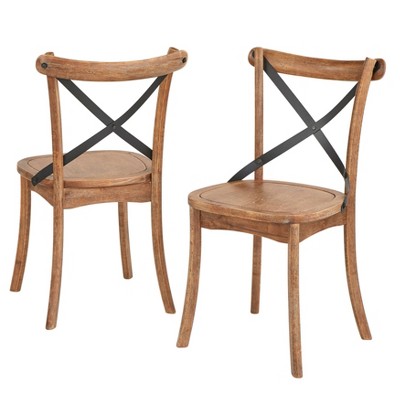 Set of 2 Constance Cross Back Dining Chairs - Buylateral