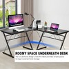 Costway 59'' L-Shaped Computer Table Study Workstation  Home Office Brown\Black - image 4 of 4