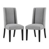 Modway Baron Dining Chair Fabric Set of 2 Light Gray - 2 of 4