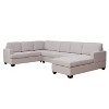3-Piece U-Shape Sectional Sofa Sleeper Couch with Thick Cushions, Chaise Lounge Couch for Living Room, Indoor Furniture - Maison Boucle - 3 of 4