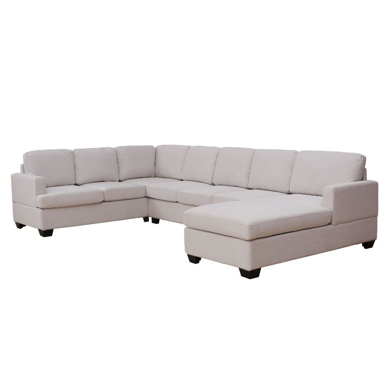 3-Piece U-Shape Sectional Sofa with Thick Cushions, Chaise Lounge Couch for Living Room, Indoor Furniture - Maison Boucle, 3 of 10