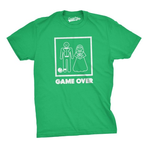 Мужские футболки Crazy Dog T-Shirts, Inc. Mens Game Over T shirt Funny Wedding T shirts Humor Bachelor Party Novelty Tees - Crazy Dog Men's T Shirt For Gamers Green XL