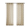 JUJABU 1pc 50"x84" Fretwork Print Grommet Top Window Curtain Panel - 2 of 4