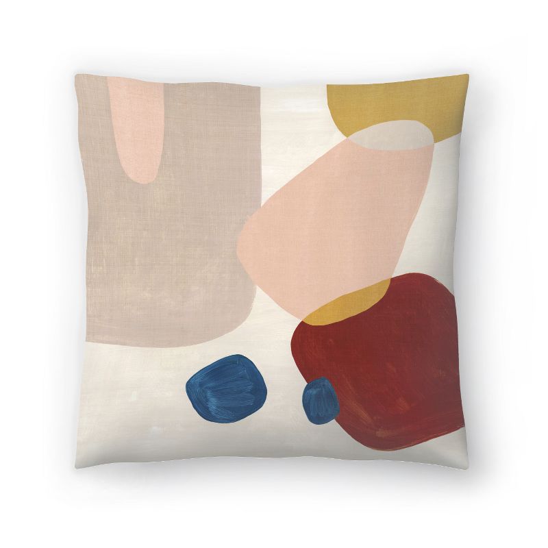 Americanflat Abstract Pink Pebbles Iii By Pi Creative Art Throw Pillow, 1 of 6