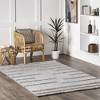 Nuloom Roselia Striped 5x8 Indoor Area Rug for Living Room Bedroom Dining Room Kitchen, Light Grey/Ivory - 2 of 4