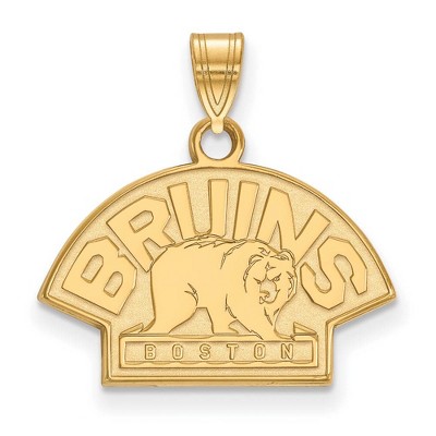 Black Bow Jewelry 14k Yellow Gold Boston Bruins NHL Small Pendant