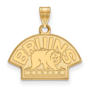 Black Bow Jewelry 14k Yellow Gold Boston Bruins NHL Small Pendant - 1 of 3