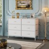 Wide Dresser with 6 Drawers, Fabric TV Stand for 50 Inch TV, Metal Frame, Wooden Top, Fabric Storage Dresser for Bedroom, Hallway, Entryway, - 2 of 4