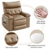 Recliner Chair for Adults, PU Leather Electric Rocker Recliner, 270 Degree Swivel Chair with Side Pocket, Modern Massage Sofa for Living Room Bedroom - 2 of 4