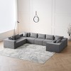 188" Modular Corduroy Modular U-Shaped Sectional Sofa, 8-Piece Floor Couch Set, No Assembly, Free Combination, Foam-Filled Sofa - 2 of 4