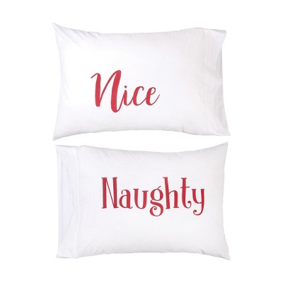 C&F Home 20" x 30" Naughty and Nice Christmas Holiday Pillowcase Set