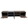 YOOCOZZ Color-matching TV Console for TVs up to 80'' with 3 Cabinets& Open Shelves and Drop Down Door-Dark Brown - 4 of 4