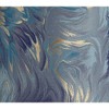Springcrest 13" Top x 14" Bottom x 10" High x 10" Slant Print Lamp Shade Replacement Medium Saba Blue Drum Round Modern Softback Washer Harp Finial - 2 of 4