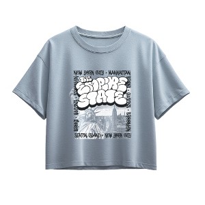 Girls' - Instant Message - Empire State Short Sleeve Boxy Graphic T ...