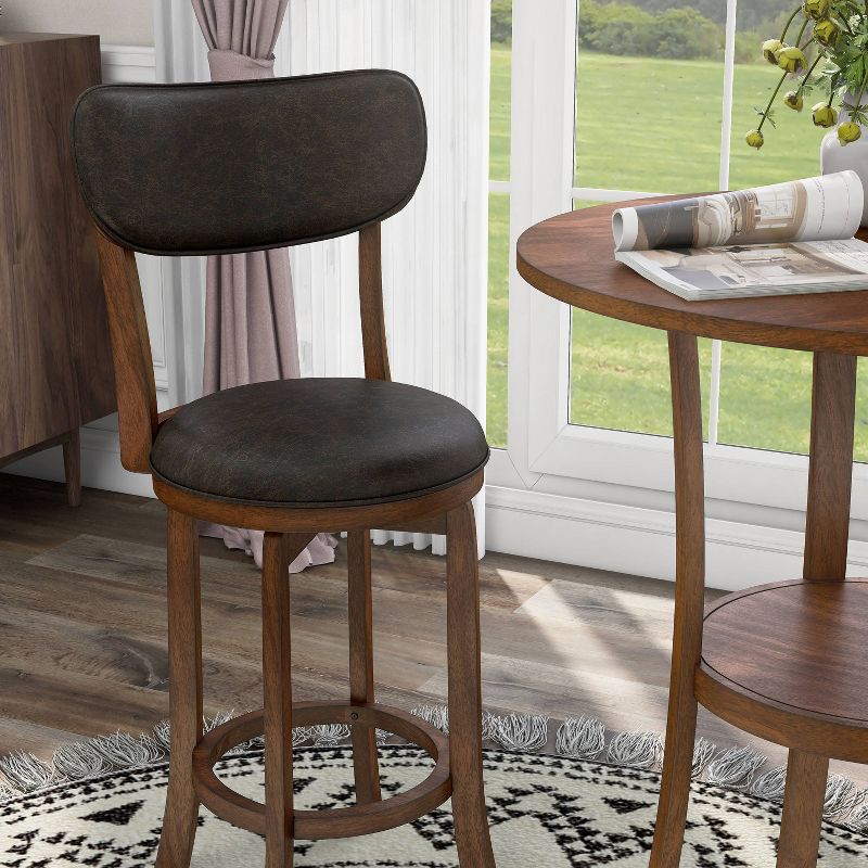 3pc Singhe Transitional Counter Height Dining Set Brown/Merlot - HOMES: Inside + Out, 5 of 14