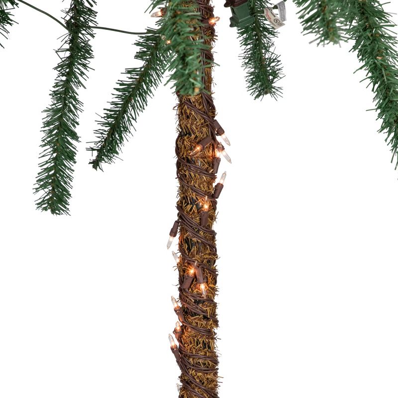 Northlight 6' Pre-Lit Dual Artificial Tropical Outdoor Patio Palm Trees - Clear Lights, 3 of 6