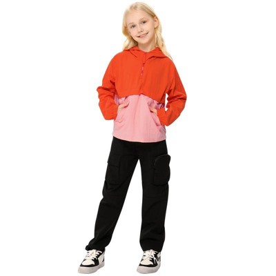 Kids Boys Girls Lightweight Packable Rain Jacket Waterproof Hooded Raincoats Windproof for Spring Fall Winter
