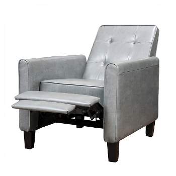 Christopher Knight Home Ethan Tufted Bonded Leather Recliner Chair - Dark Gray