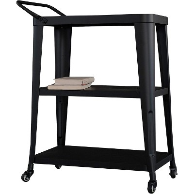 Vynxaria Industrial 3-Tiered Metal Dining Cart with Swivel Wheels for Easy Mobility