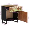 vidaXL Cabinet Accent Nightstand End Table with Storage Drawer Solid Wood - Light Wood - 4 of 4