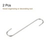 Unique Bargains Extra Long Carbon Steel Garden Kitchen S Hooks and Hangers 2 Pcs - 3 of 4