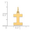 Black Bow Jewelry 14k Yellow Gold, Amanda Collection, Small Block Initial I Pendant - 4 of 4