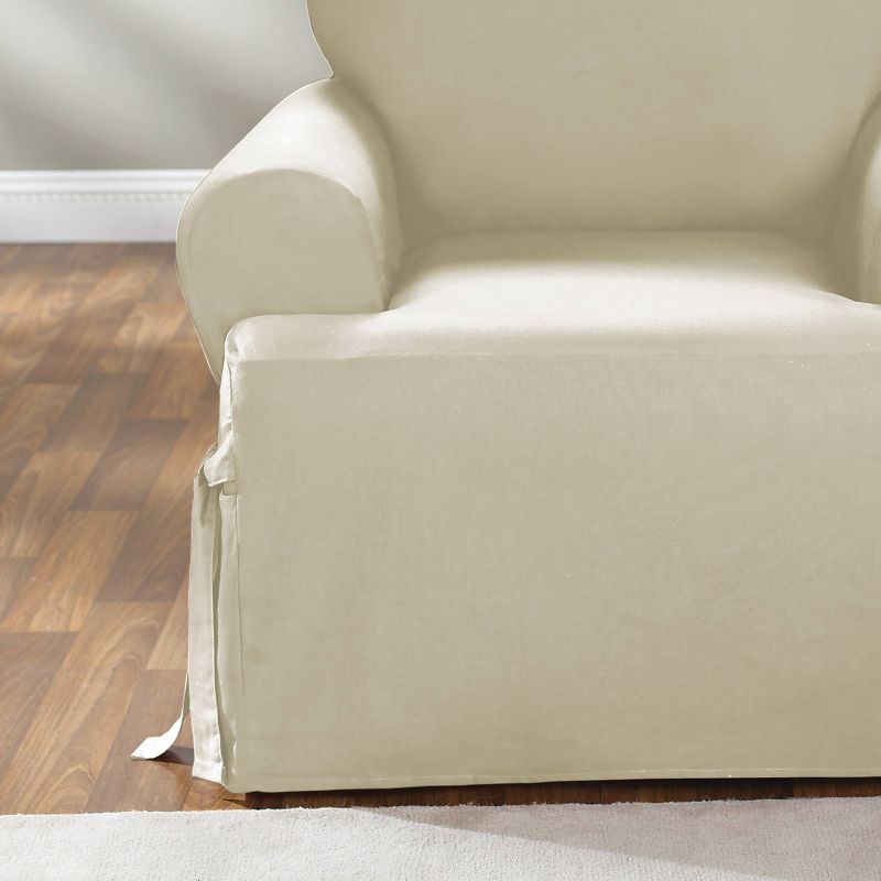 Duck T Cushion Chair Slipcover Natural - Sure Fit, 2 of 4