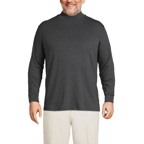 Lands End Men s Big Cotton Supima Mock Turtleneck 3x Big Dark Charcoal Heather Target