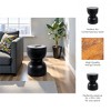 Mango Wood & Marble Accent Table Modern Side Table for Living Room, Bedroom & Office 18" Black - 4 of 4