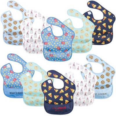 Hudson Baby Infant Boy Waterproof Polyester Bibs 10pk