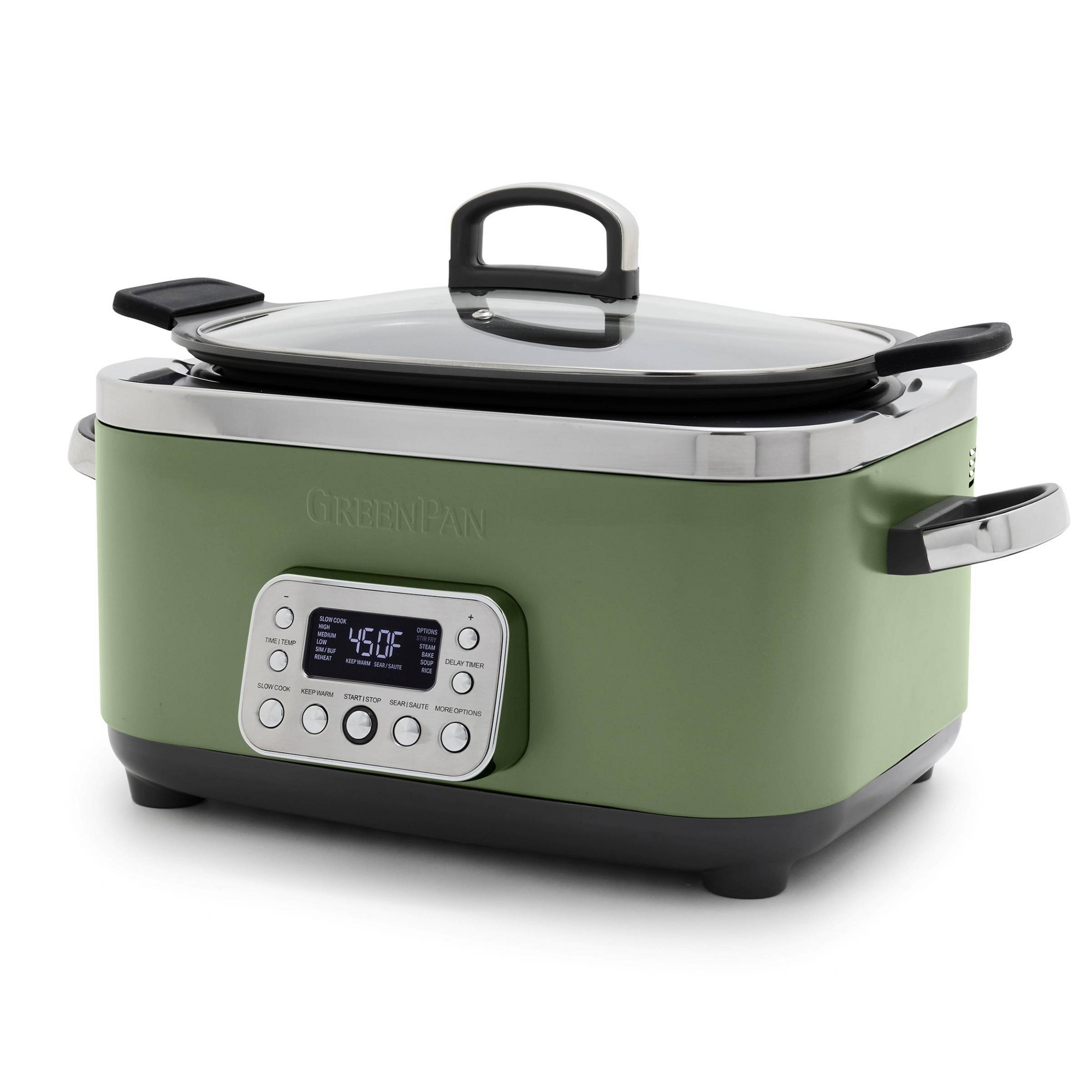 GreenPan Elite 6qt Slow Cooker Sage Green