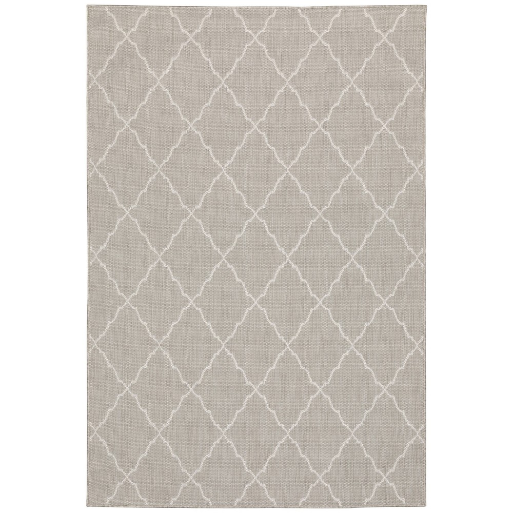 Photos - Area Rug 3'3"x5' Paloma Scalloped Lattice Patio Rug Gray/Ivory - Captiv8e Designs