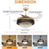 YIYIBYUS 42In Black LED Ceiling Fans with Crystal Shade, 6 Speeds - 4 of 4