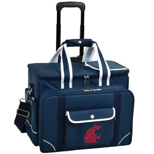 NCAA Washington State Cougars Soft Sided Rolling Cooler with Four Person Picnic Set - 1 of 4
